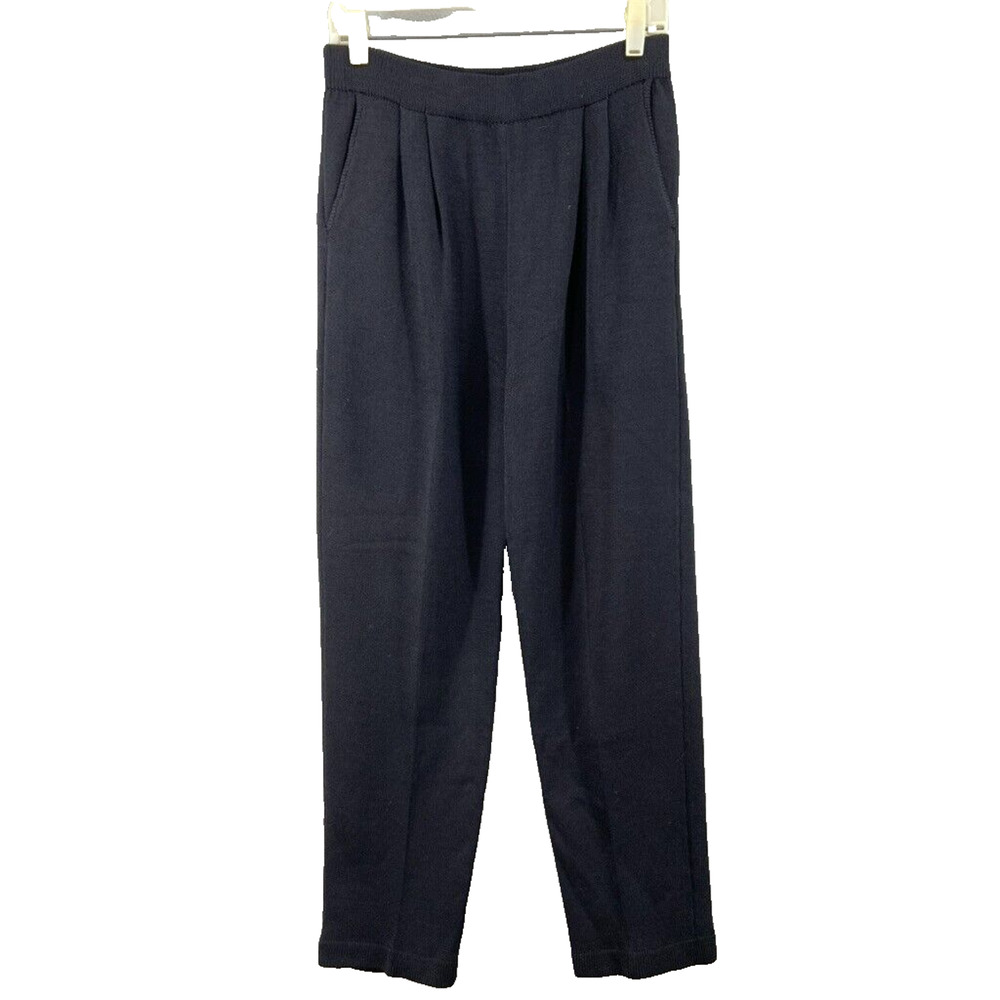 St. John Sportswear Santana Knit Pants Sz 8‎ Pleated High Rise Tapered Leg